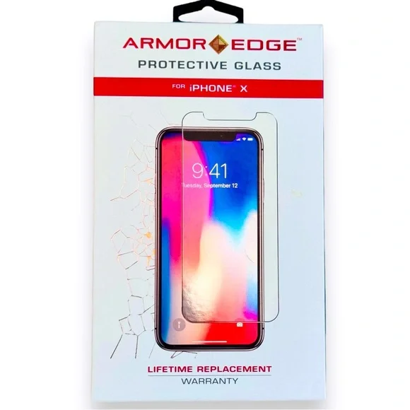 ARMOR EDGE Protective Glass Screen Protector for iPhone X - NWT
