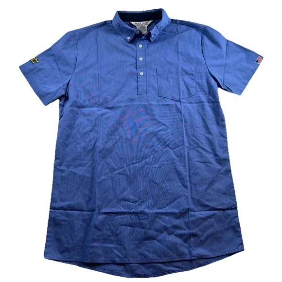 Men's Waffle House Blue‎ Employee Uniform Short Sleeve Shirt- Size Medium