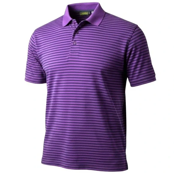 Timberland Weathergear Mens XL‎ S/S Purple & Navy Stripe Cotton Polo Shirt GUC