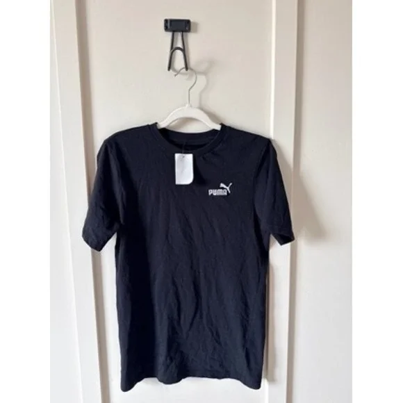 Puma Mens Essentials Logo Tee Black Short Sleeve Crewneck T-Shirt Small NEW