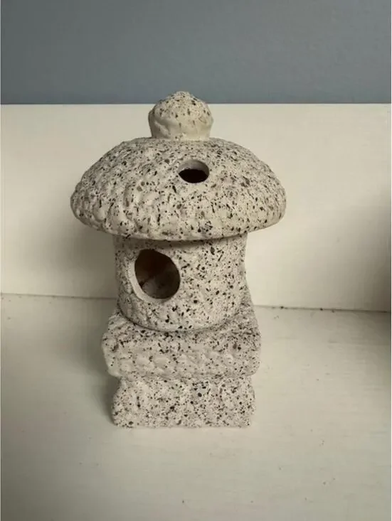 Speckled Ceramic Decorative Lantern with Removable Base