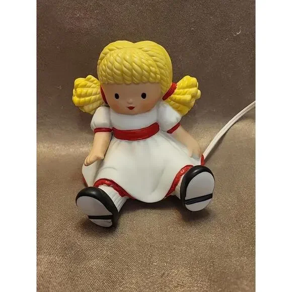 1985 Ebeling Reuss Ceramic Baby Doll Night Light Nursery Bedtime 5