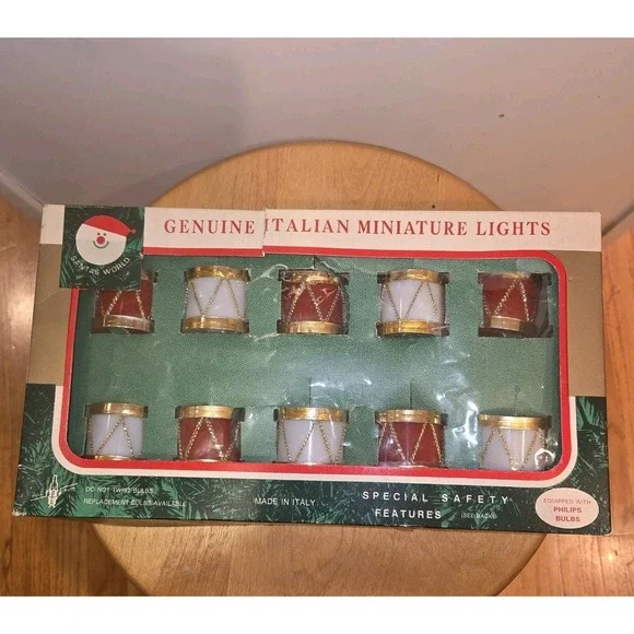 Vintage Kurt Adler Santa's World Italian Miniature Christmas Lights Tested