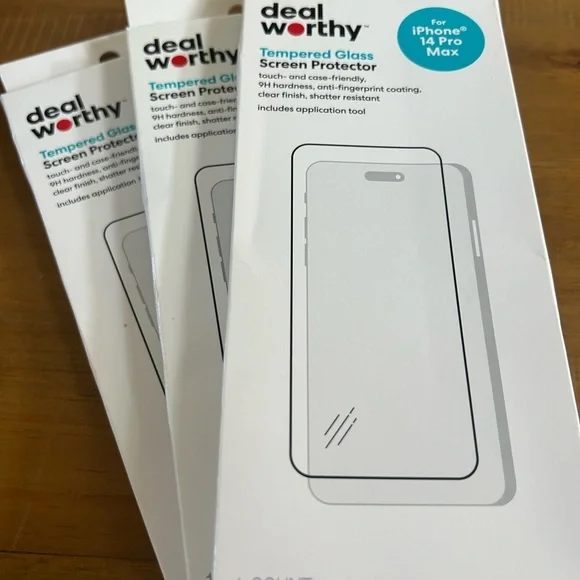 NWT Tempered Glass Screen Protector for iPhone 14 Pro Max - White Packaging