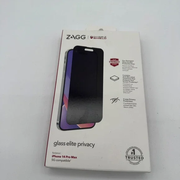 Zagg InvisibleShield Glass Elite Privacy iPhone 14 Pro Max Screen Protector NEW‎