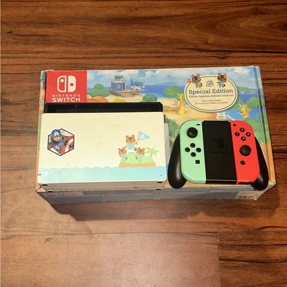 Nintendo Switch Animal Crossing Edition – 256GB SD + 2 Games (Read Description)