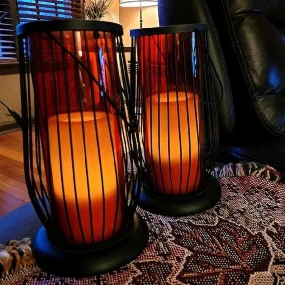 Soft Glow Lanterns with Timer 10 inch tall