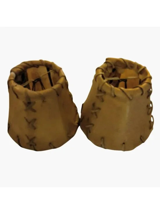 Mini Leather Lamp Shade Chandelier Rustic Lodge Western Cabin Ranch Decor lot 2