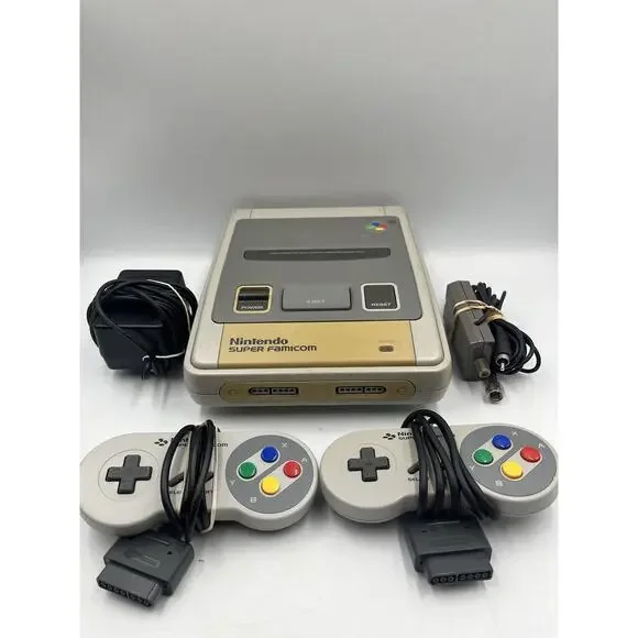 Super Famicom Console SHVC-001 Japan Tested and Working 2 Controllers + Cords