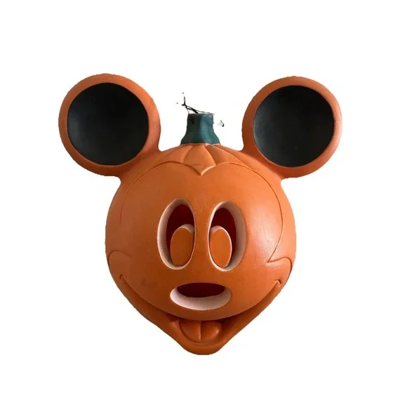 Mickey Mouse Jack O Lantern Halloween Blow Mold Plastic Light up Vintage