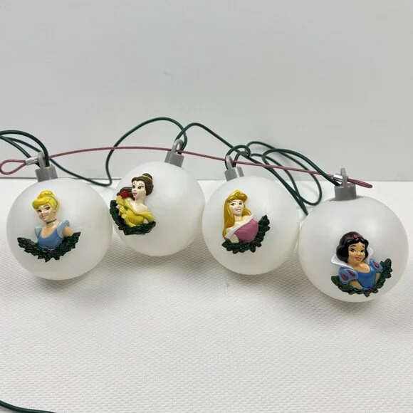 Vintage Gemmy Disney Princess Color-changing Light Set 4 Balls Battery-Operated