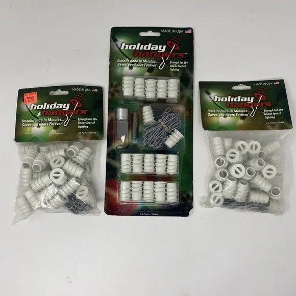 Set of 96 Anchors & Hooks 180 Feet Christmas Lights Holiday Hangers Made in USA