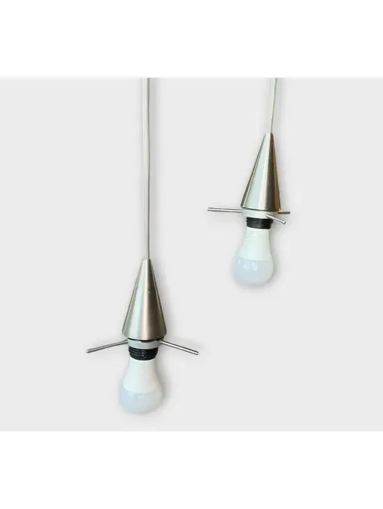 WAC Lighting J-Track Pendant Lights Set of 2 Brushed Nickel Glass Shade