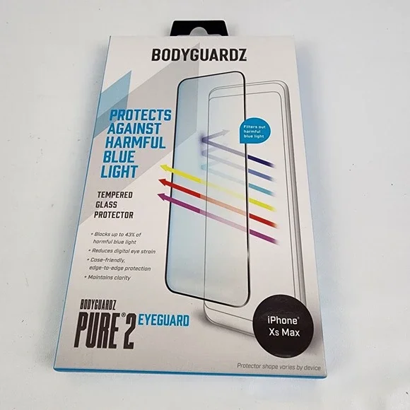 BodyGuardz‎ Pure 2 EyeGuard Screen Protector for Apple iPhone Xs MAX NEW