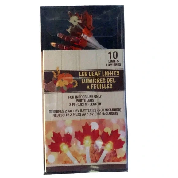 LED Fall Leaf Light 3 FT Strand NWOT