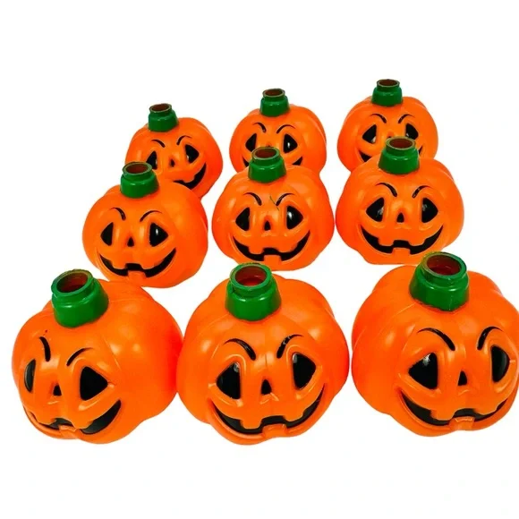 Halloween Pumpkin JOl String Light COVERS ONLY Lot Of 9 Hard Plastic