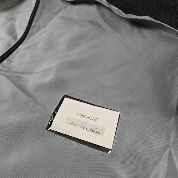 Tom Ford Gray Nylon Zippered Suit Garment Bag Earvin Magic Johnson Label