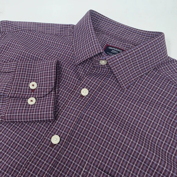 UNTUCKit Long Sleeve Red Plaid Performance Button Shirt Men's Small S
