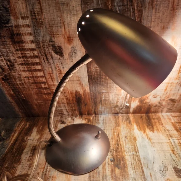 Vintage Mid Century Modern Table Lamp Atomic Goose Neck Desk Space Age Bullet