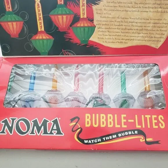Noma Bubble Lites Vintage Working Crystal Multi Color Christmas Nostalgia 7 Set