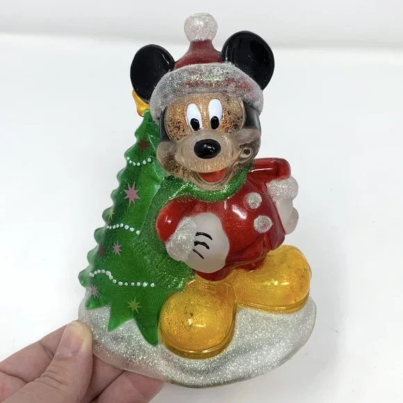 Disney's Mickey Mouse with Christmas Tree Decorative Acrylic Night Light Vintage