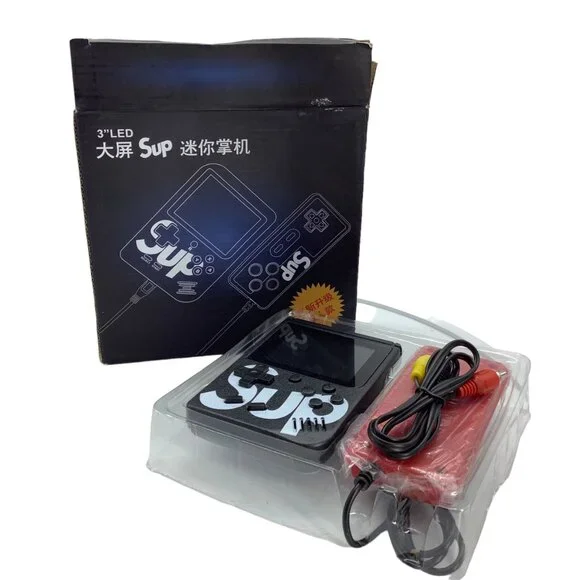 SUPCASE Mini Game Console 3”LED large Screen Sup Portable Black NEW NIB‎