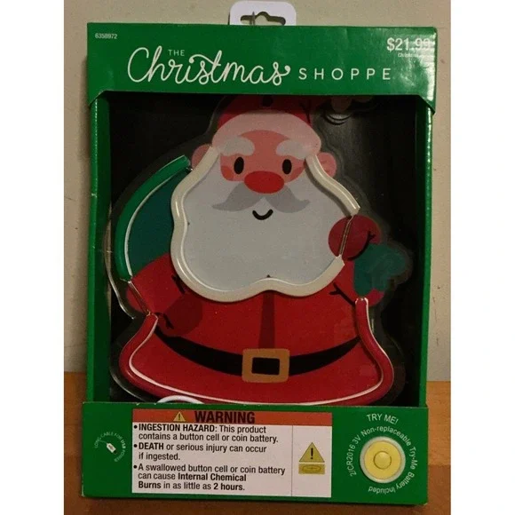 The Christmas Shoppe LED Neon Santa Wall Light,‎ New In Box