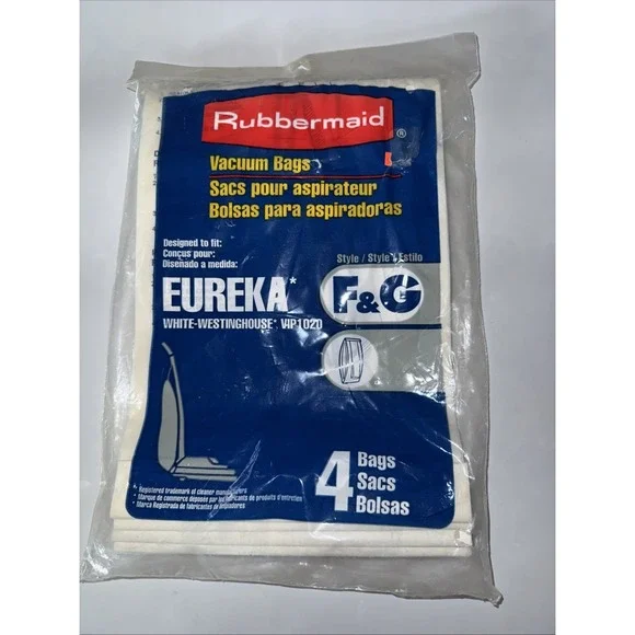 Rubbermaid Vacuum Bags, Style F & G ‑‎ 4 bags Eureka White-Westinghouse (4944)