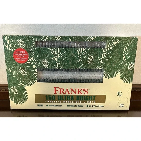 NEW‎ Franks Long-life 150 Clear Mini Lights 77.5 FT Ultra Bright Vtg