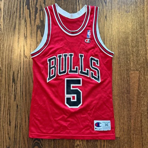 VTG 80s 90s Chicago Bulls John Paxson #5 NBA Basketball Champion Jersey 36 Small