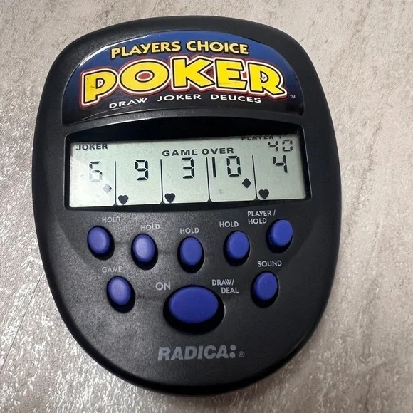 Vintage Radica hand held Poker game Players Choice poker electronic pocket game