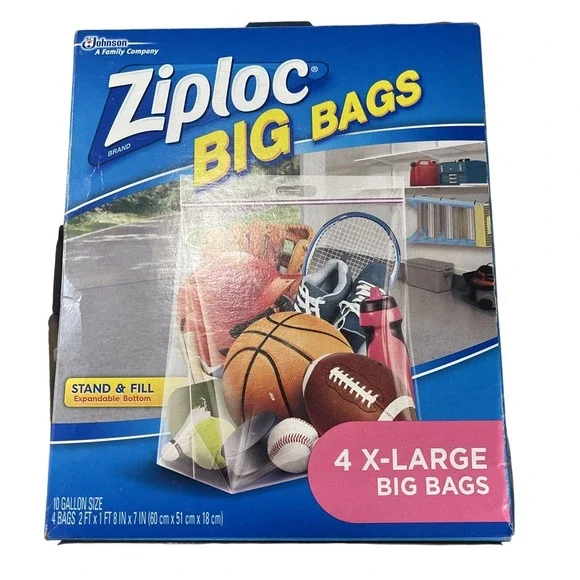 Ziploc Big Bag 4 Count XL 10 Gallon 2'x20