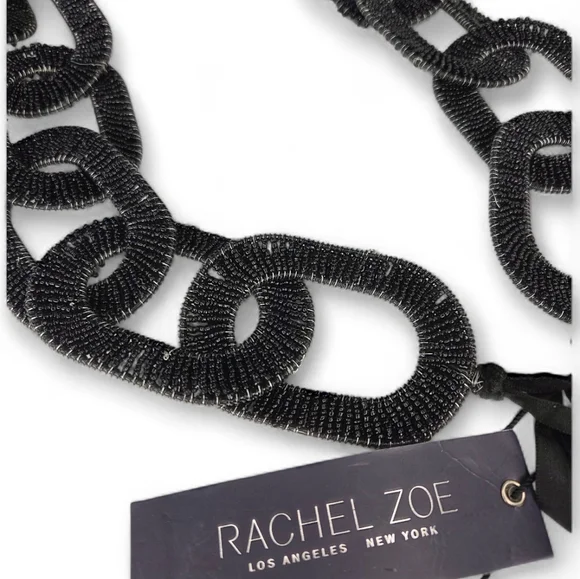 Rachel Zoe Black Beaded Chainlink Halloween Garland‎ Banner