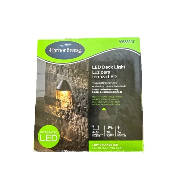 Harbor Breeze LED Deck Light 2 Watt Textured Bronze Low Voltage NEW