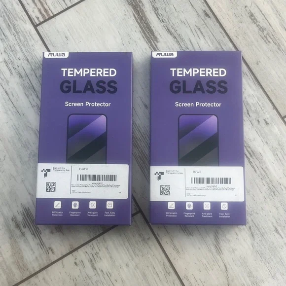 Ruwa Tempered Glass Screen Protector 2-Pack (x2 Boxes = 4 Total) – iPhone 15 Pro