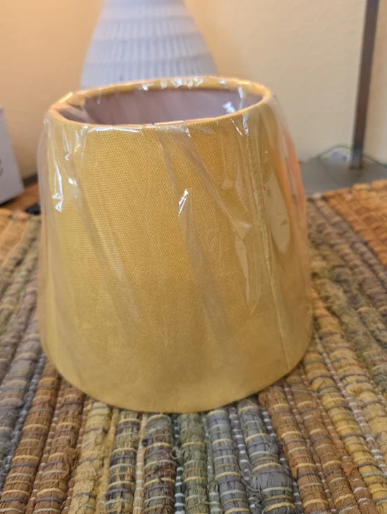 Yellow Fabric Drum Lamp Shade Small Farmhouse Style NWOT