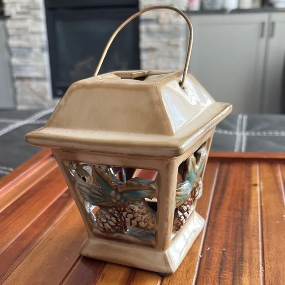 Ceramic Pottery Hanging Tealight Holder Pinecone Numbered