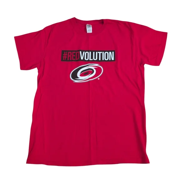 North Carolina Hurricanes Hockey T-shirt, Redvolution Short Sleeves Red Men's Lg