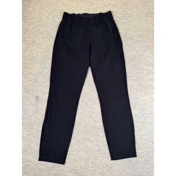 Lululemon Pants Womens 4 Black Jogger Elastic Waist Pockets Yoga Athletic Gym