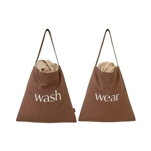 Hanky Panky Travel Laundry Bag Set Of 2 Pink White Wash Wear Print Drawstring