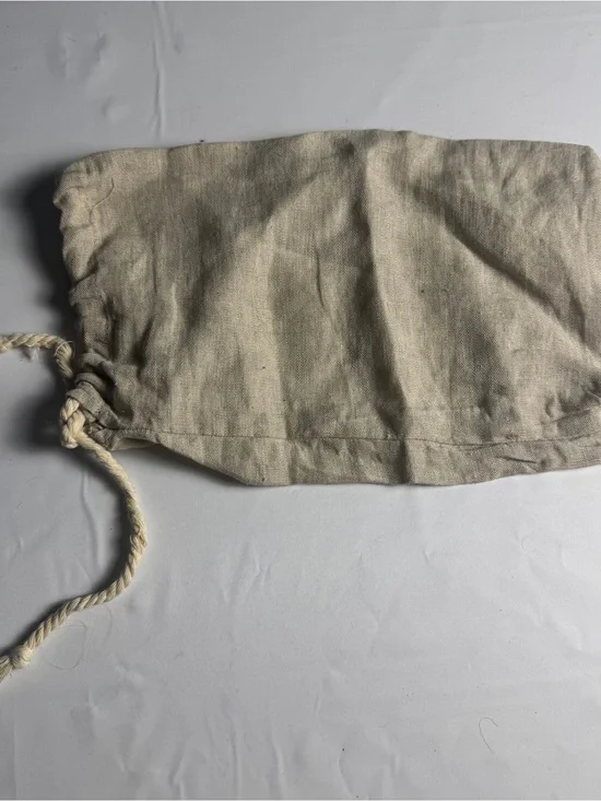 ✨ Natural Linen Drawstring Storage Bag - 11x7 - EUC ✨