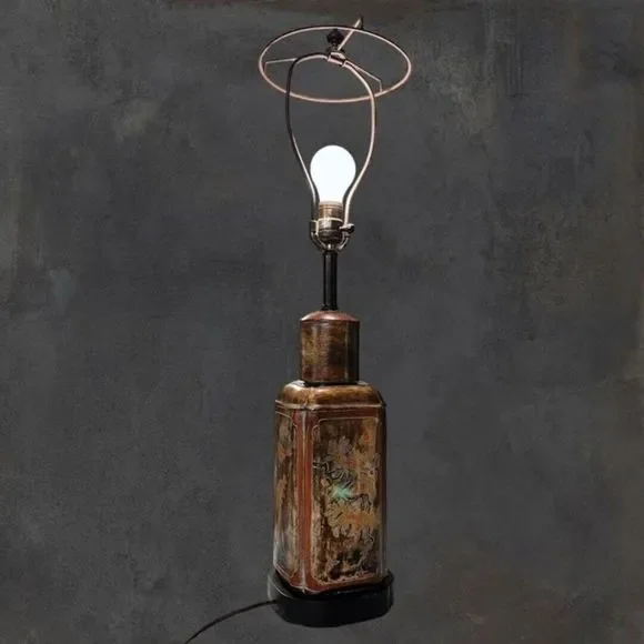 Very Rare Vintage Frederick Cooper Ceramic Table Lamp Chicago Asian Style 1970's