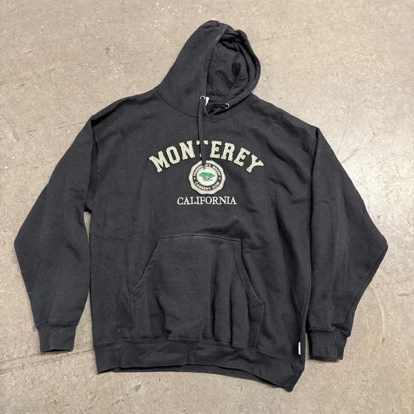 Gogo Sports Monterey California Hoodie Mens 2XL Black Souvenir Sweatshirt