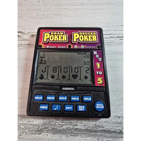 Radica‎ Draw Poker Deuces Poker Handheld Electronic Game 1-2 Player