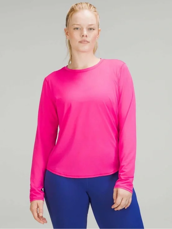 Lululemon High-Neck Running and Training Long Sleeve Shirt Pink
