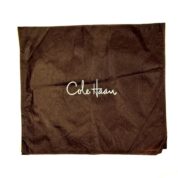 Cole Haan Brown Cream Logo Dust Cover Flap Pouch Bag