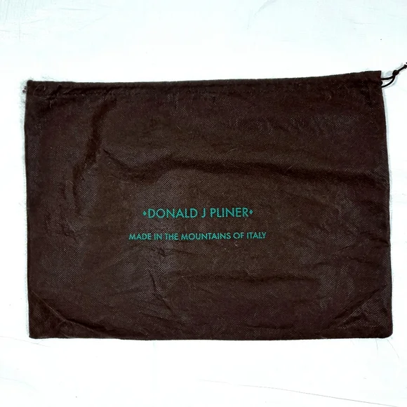 Donald J Pliner Brown Teal Logo Dust Cover Drawstring Pouch Bag