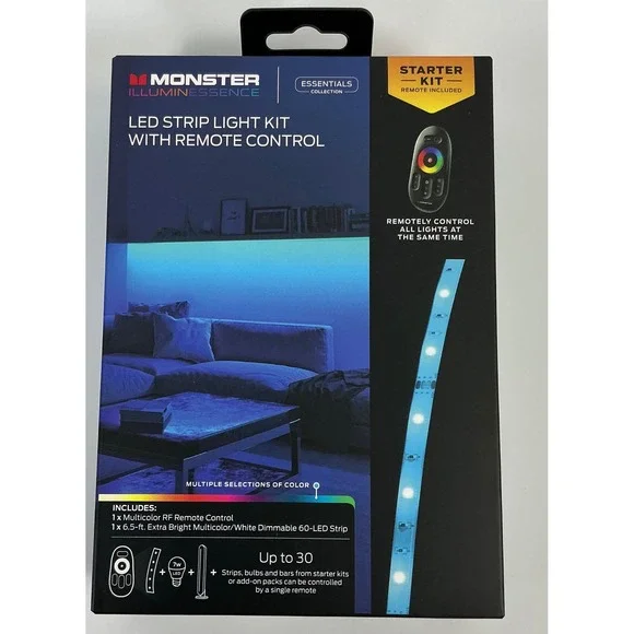 Monster Illuminessence LED Strip Light Kit‎ with Remote Control Starter Kit