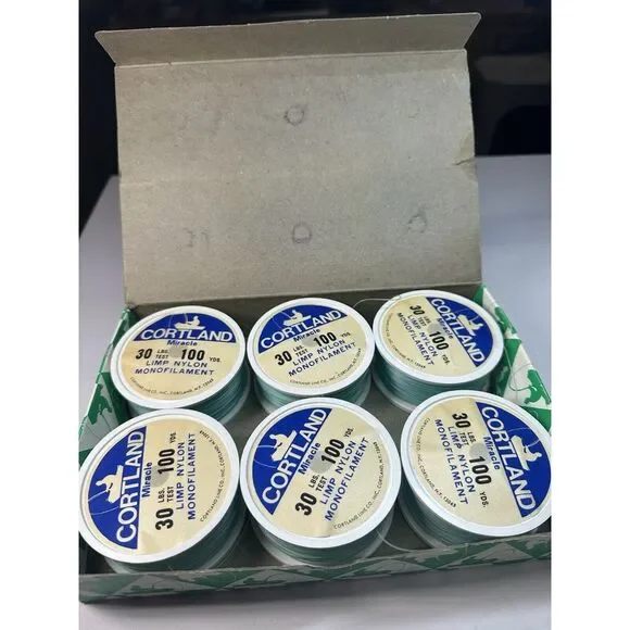 Cortland Miracle 30LB test 6-100yd Spools Limp Nylon Monofilament 6SL30‎ U.S.A