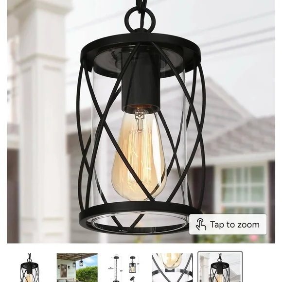 New Black Metal Cage Pendant Light - Modern Industrial Hanging Lantern